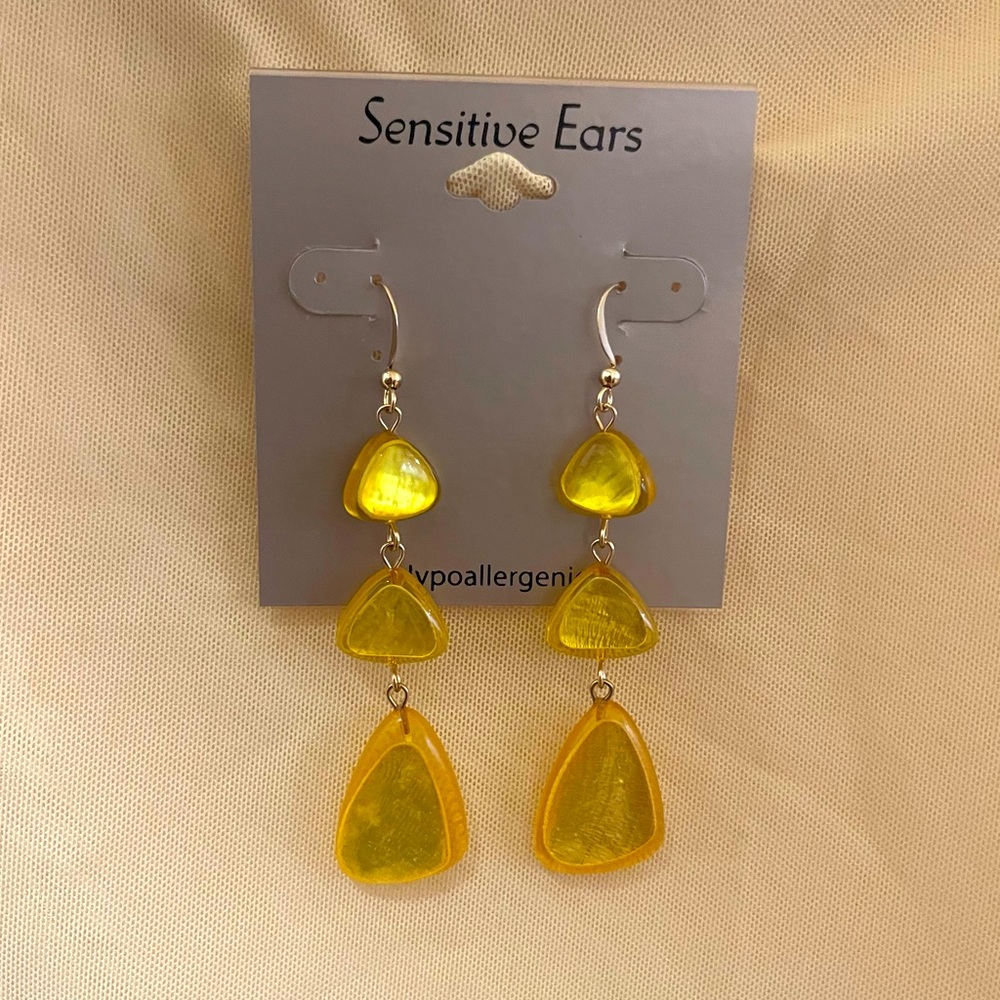 NEW! Yellow Dangle Earrings